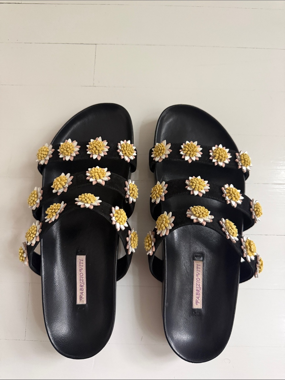 Title:
Fabrizio Viti Berkley Daisy Slide Sandals Black Size 38 - Picture 5 of 8
